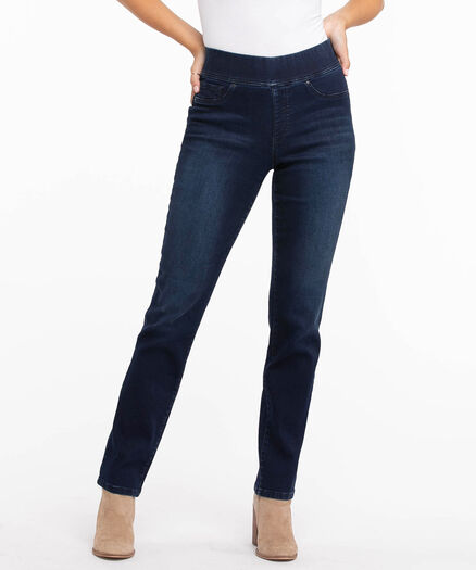 Pull-On Straight Leg Jean, Dark Wash Pull-On Straight Leg Jean, Dark Wash