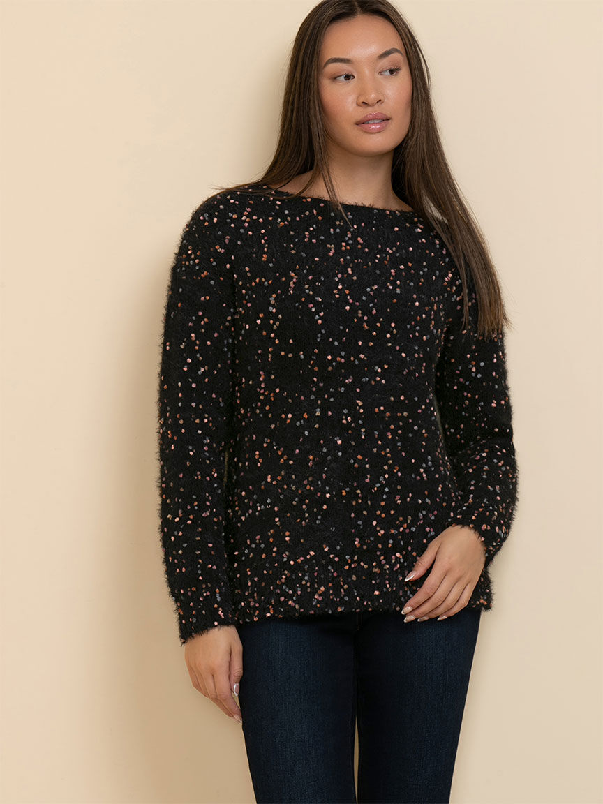 Boat Neck Confetti Pullover Sweater Rickis