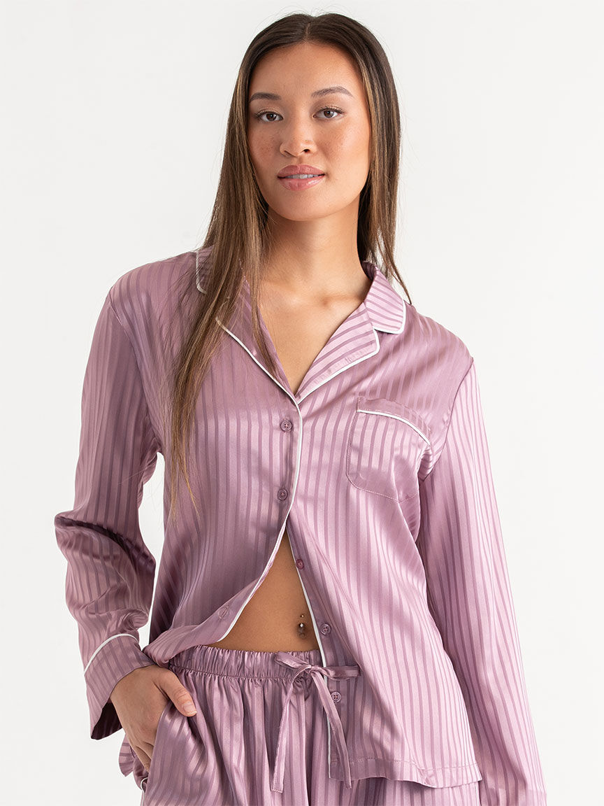 Satin pink pajama set online