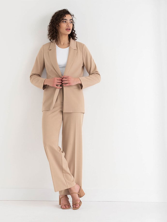 Relaxed Open Blazer in Ponte Twill Image 3