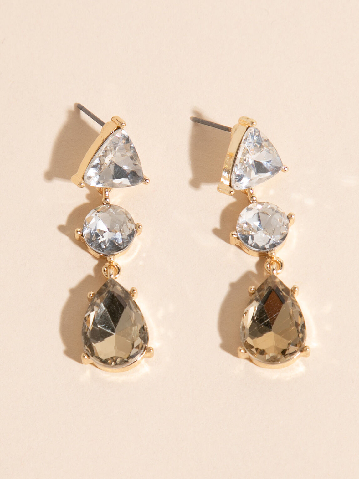 Drop gold earrings with stones store