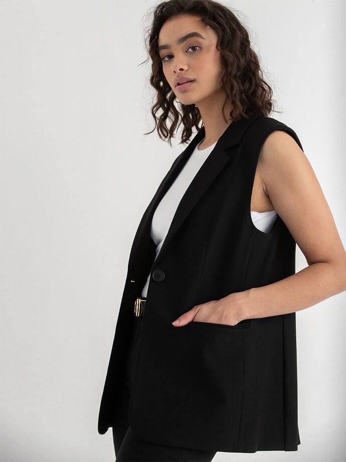 Long Vest in Luxe Ponte Image 1