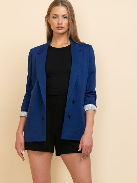 Double Breasted Ponte Blazer by Jules & Leopold