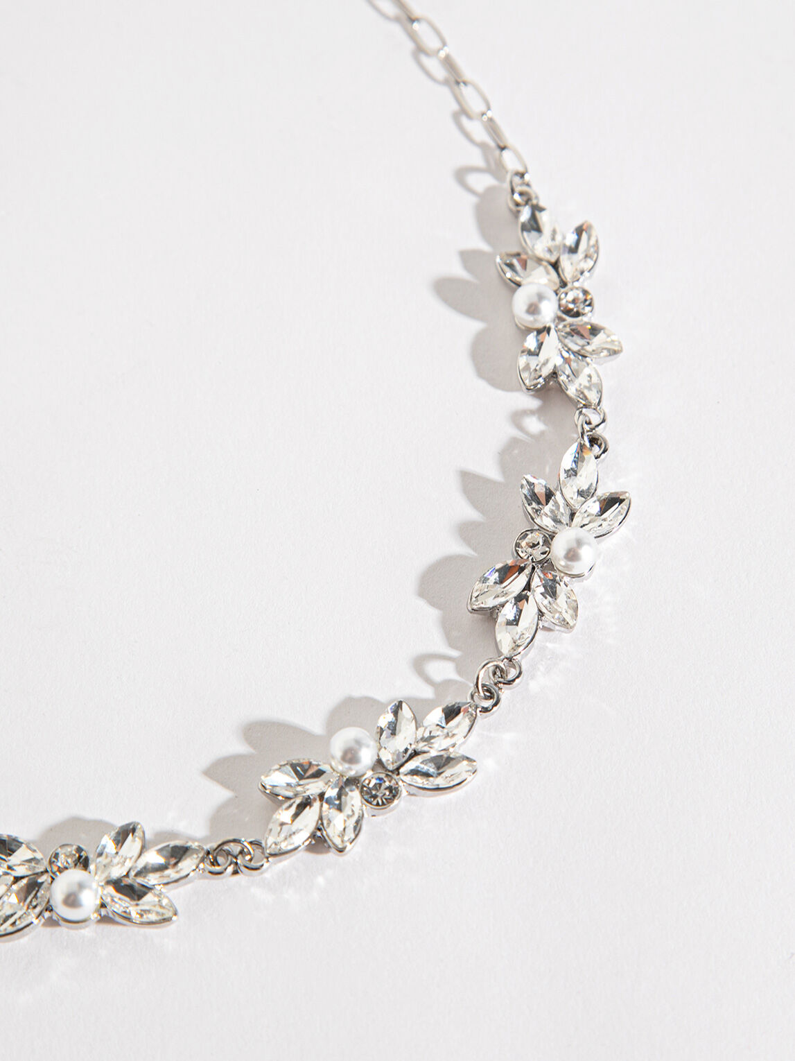 Pearl and crystal statement necklace hotsell