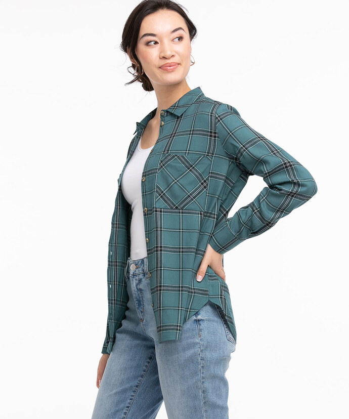 Collared Long Sleeve Button Front Shirt Image 3