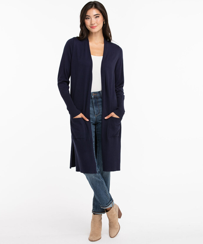 Eco-Friendly Ribbed Duster Cardigan Image 6