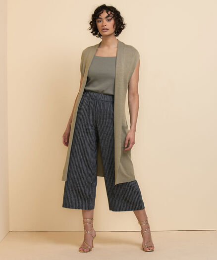 Extended Sleeve Mid-Length Cardigan, Vetiver