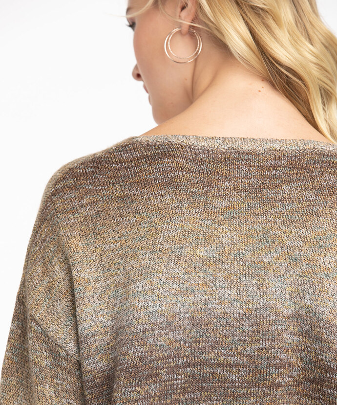 Multicoloured V-Neck Knit Sweater Image 4