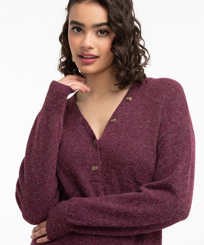 Eco-Friendly Henley Sweater Image 2