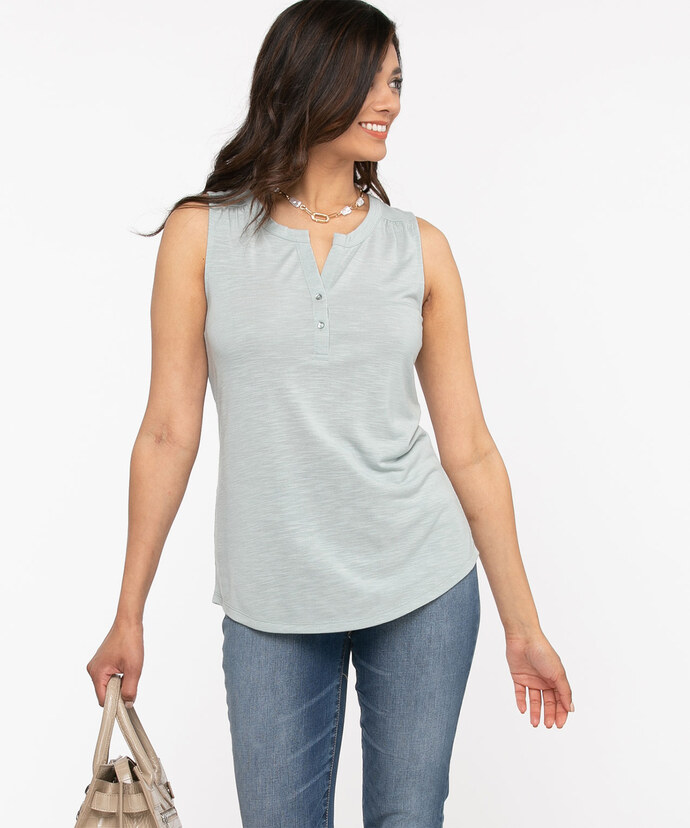 Placket Front Henley Top Image 1