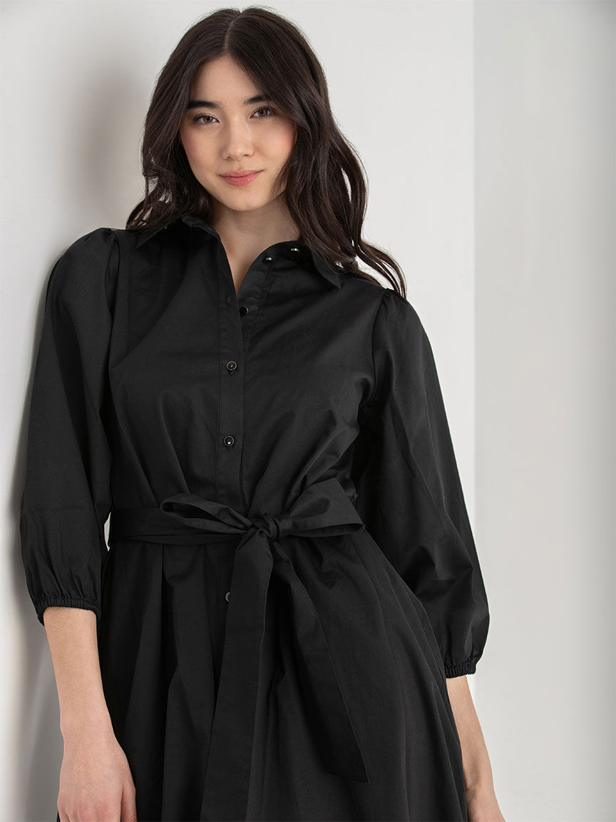 Belted midi shirt dress online
