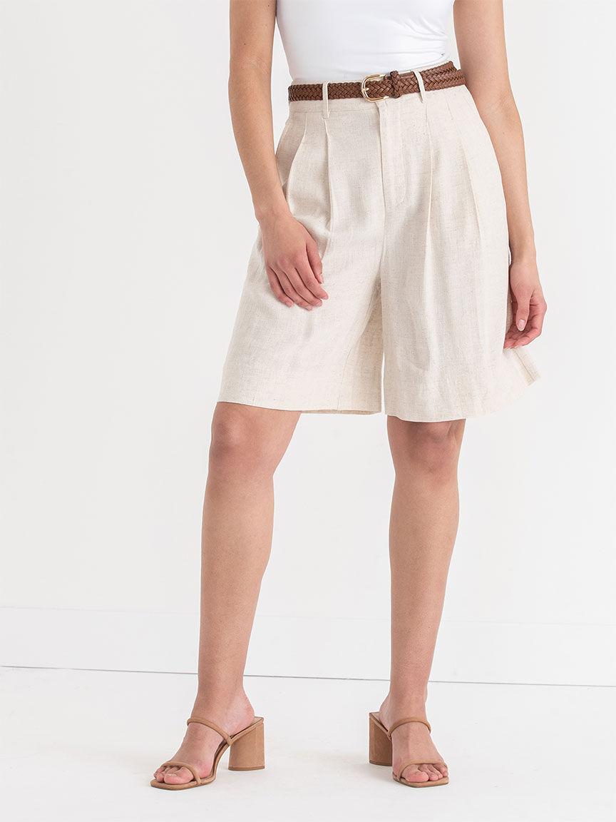 Linen bermuda shorts for women online