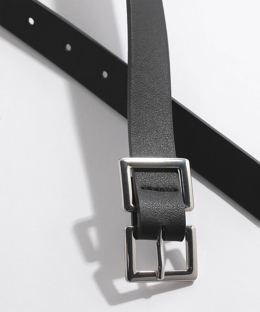 Black Belt with Double Square Buckle