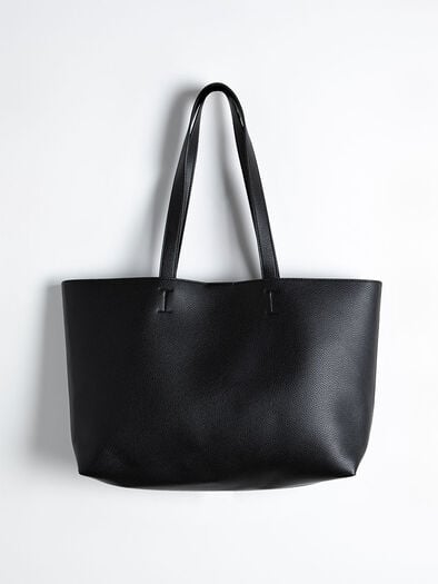 Open Tote Bag, Black Open Tote Bag, Black