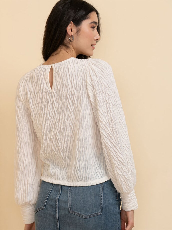 Long Sleeve Textured Knit Top Image 5
