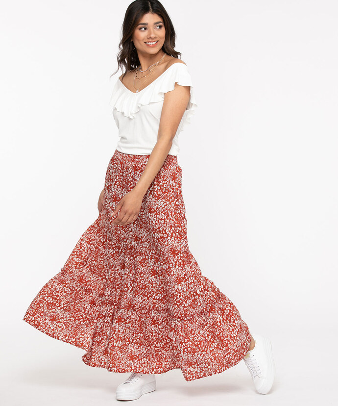 Smocked Waist Tiered Skirt Image 5