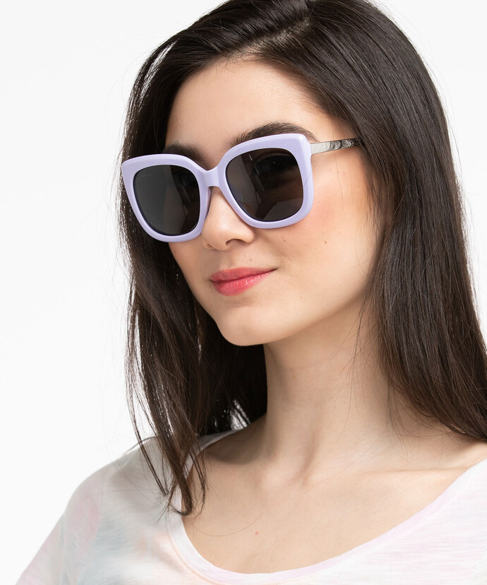 Purple Square Sunglasses Image 2