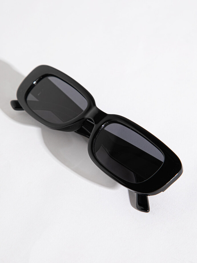 Rectangle Frame Sunglasses with Case Image 1