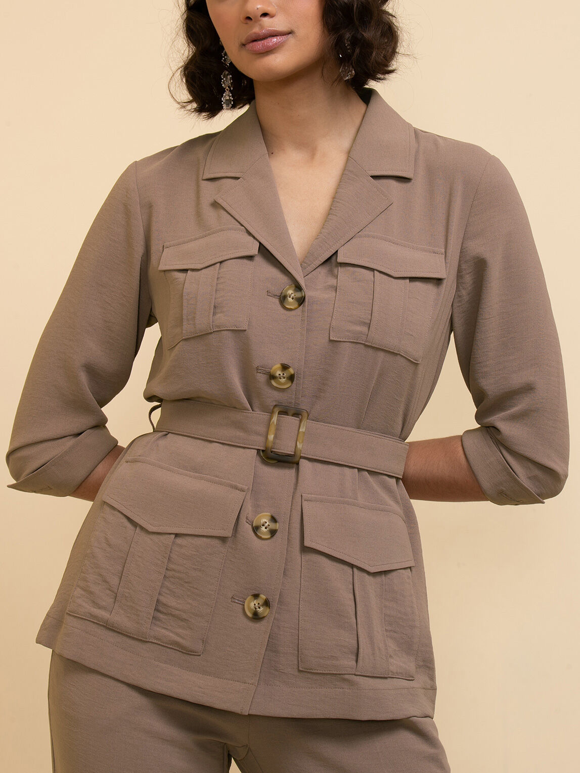 Belted online utility jacket