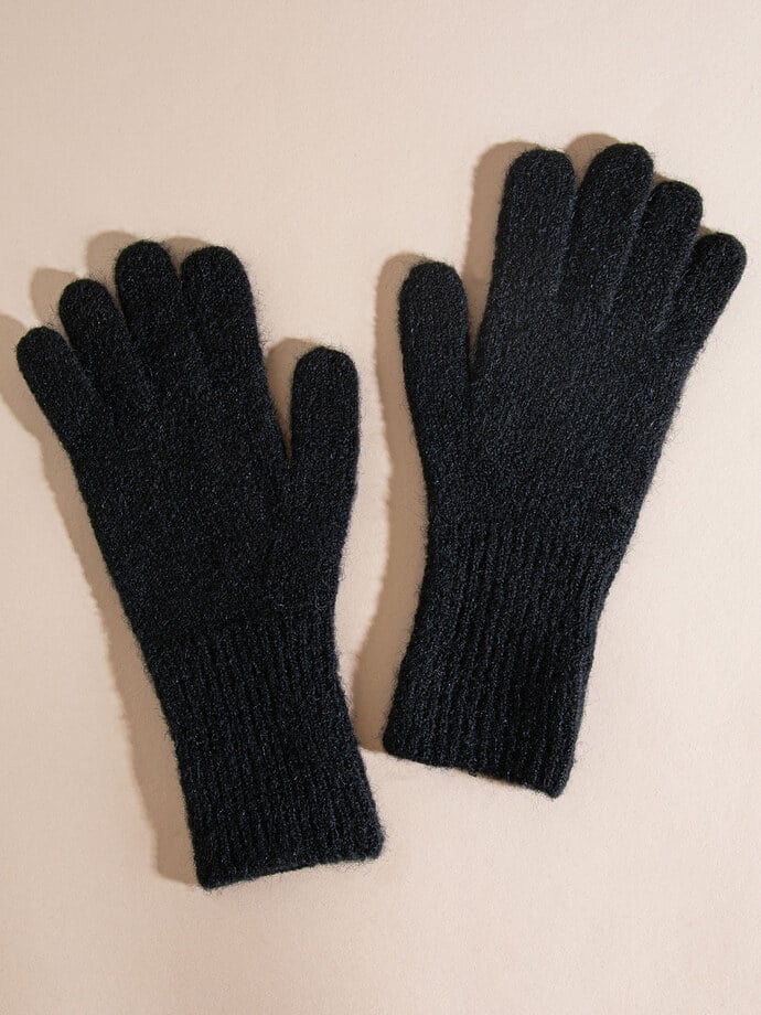 Alpaca Wool-Blend Knit Gloves Image 1