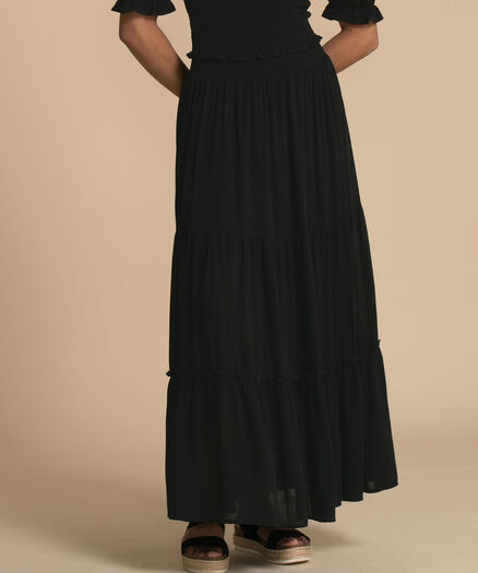 Tiered Maxi Skirt, Black Tiered Maxi Skirt, Black
