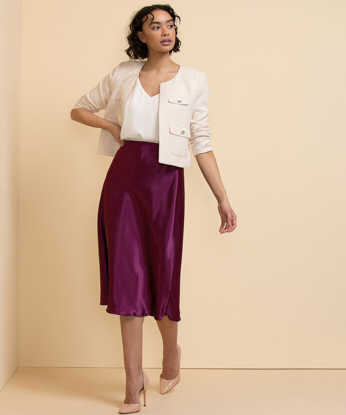Tash + Sophie Satin Elastic Waist Skirt Image 2