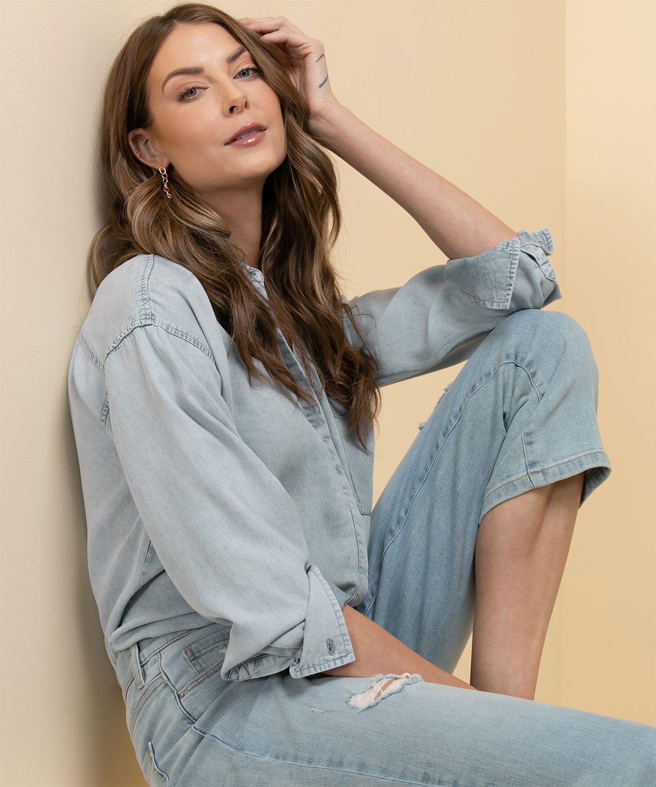 Long jeans shirt cheap