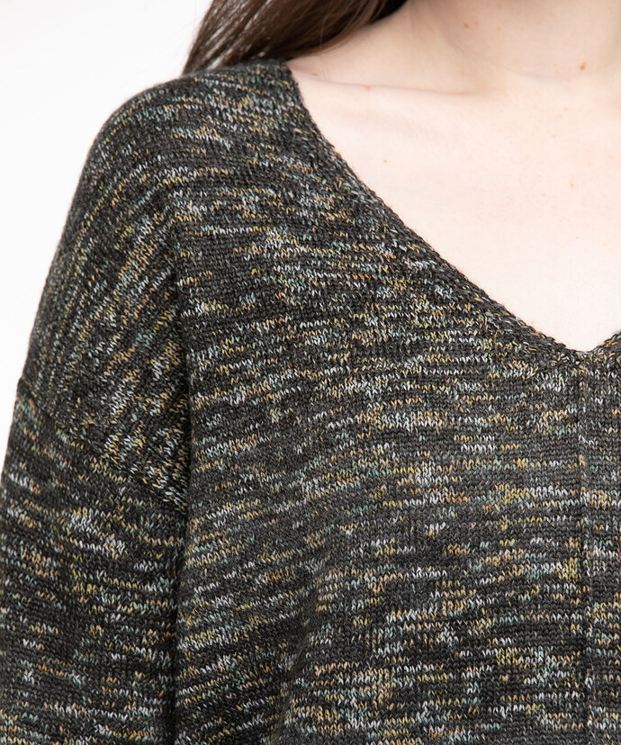 Multicoloured V-Neck Knit Sweater Image 5