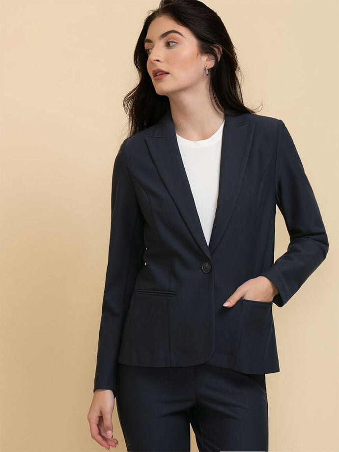 Oxford Suiting Blazer in Luxe Ponte Image 3