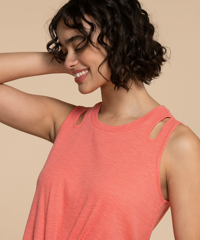 Twist Front Top with Shoulder Cut-Outs Image 1