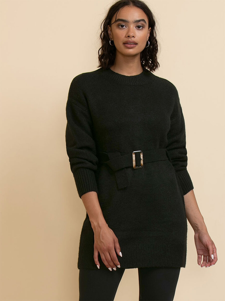 Belted Tunic Sweater
