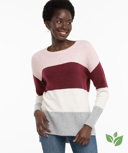 Eco-Friendly Colourblock Sweater, Syrah Colourblock