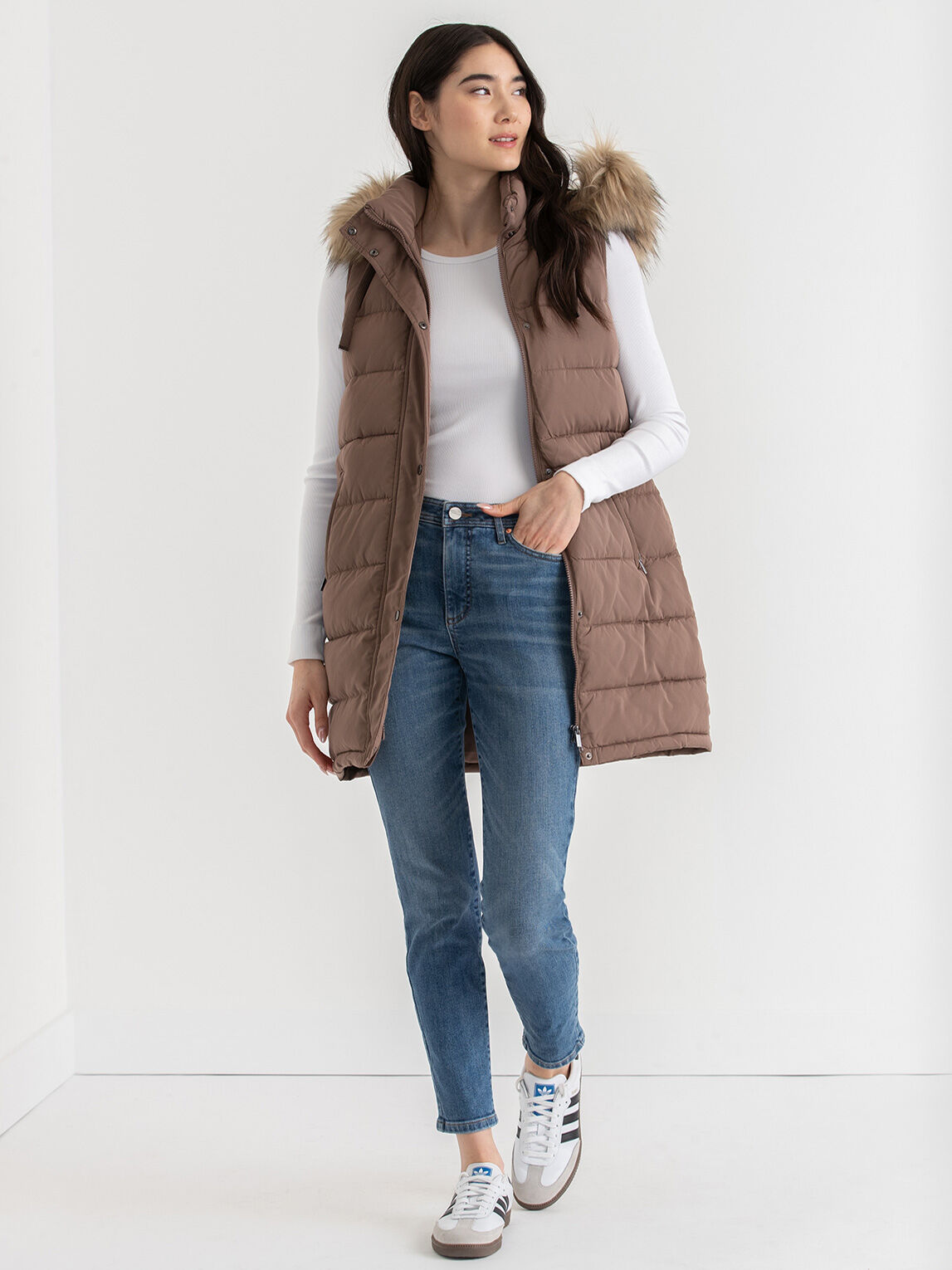 Fur puffer vest discount