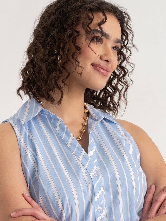 Talia Sleeveless Fitted Collar Shirt Image 1
