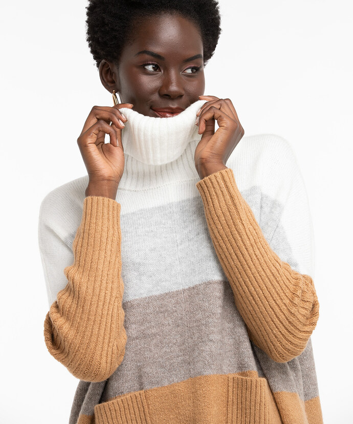 Colourblock Poncho Sweater Image 6