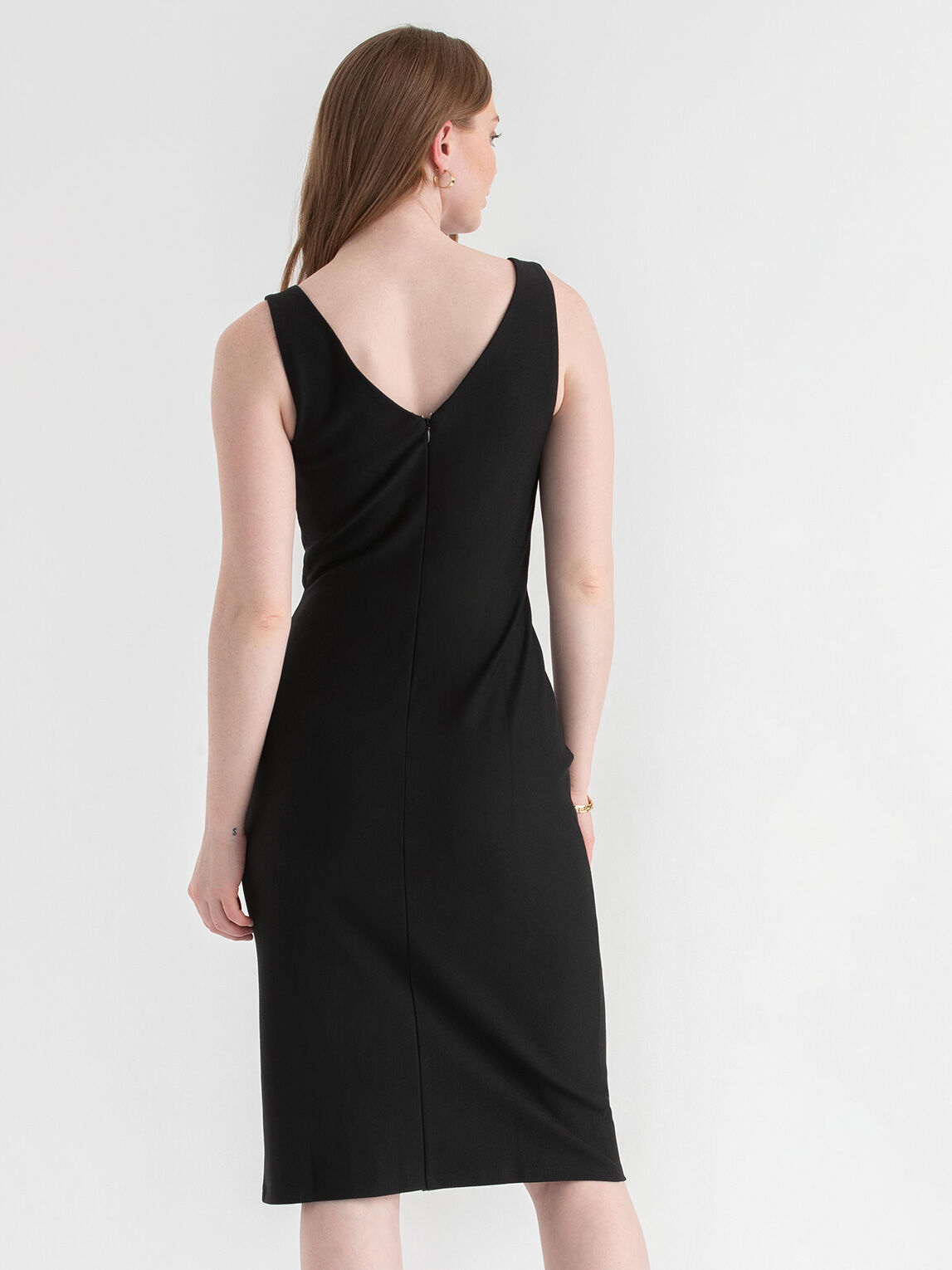 Black neck dress cheap
