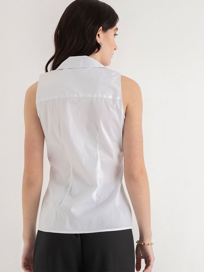 Talia Sleeveless Fitted Collar Shirt Image 4