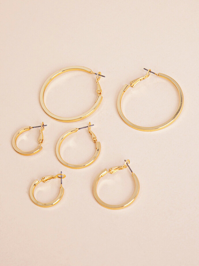 Trio Pack of Classic 14K Gold Hoops Image 1