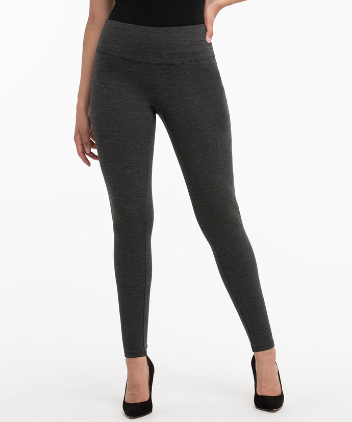 Ponte Instant Smooth™ Legging in Charcoal Twill Image 1