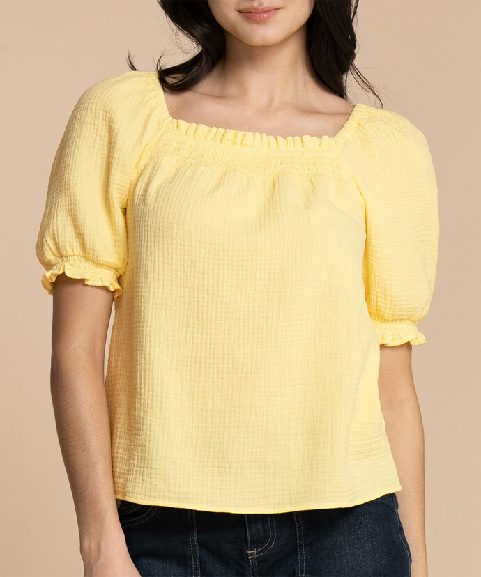 Cotton Puff-Sleeve Blouse Image 5