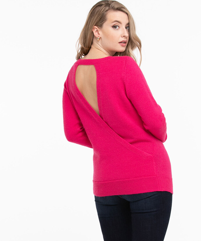 Split Back Long Sleeve Sweater Image 1