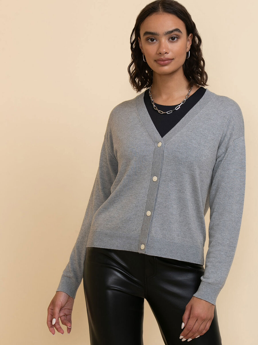 Button-Up Cashmere-Blend Cardigan Sweater
