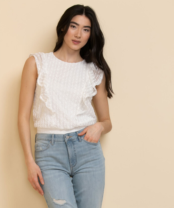 Lace Top with Ruffle Detail Image 3