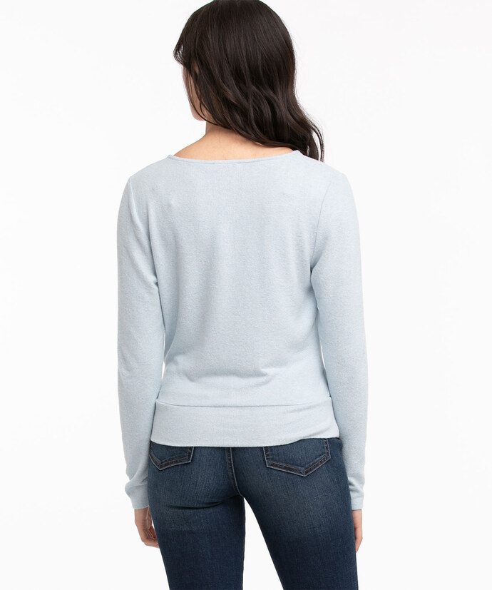 Long Sleeve Banded Wrap Top Image 2