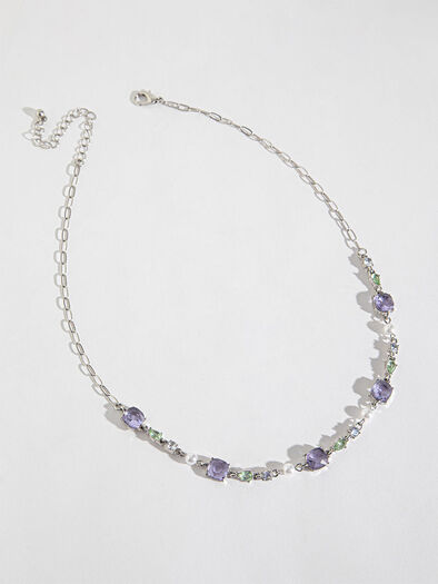 Dainty Gem and Pearl Statement Necklace, Multi Dainty Gem and Pearl Statement Necklace, Multi