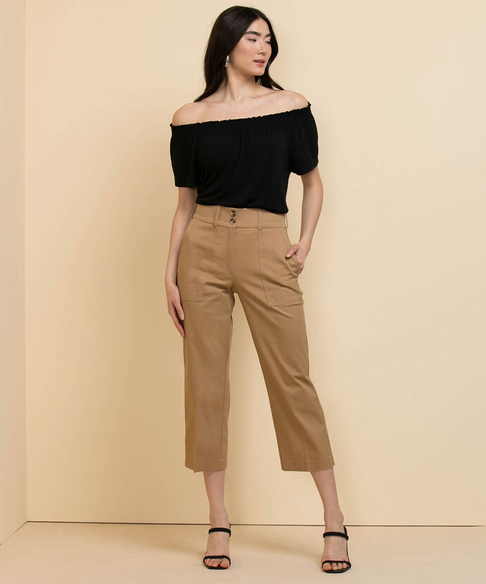 Cotton-Blend Cropped Trouser Image 4