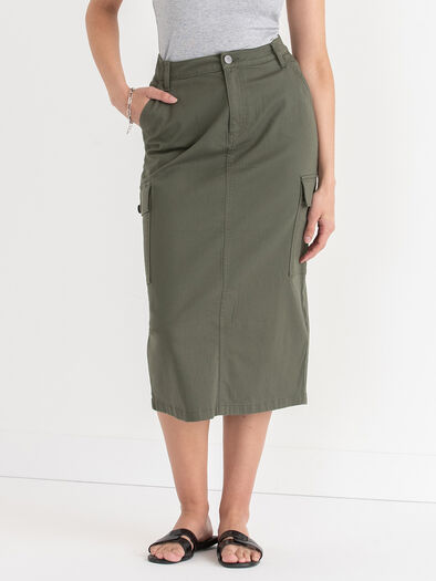 Cargo Midi Skirt, Beetle Cargo Midi Skirt, Beetle