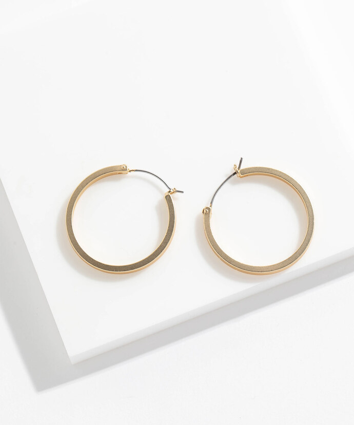 Matte Gold Mid-Size Hoops Image 1