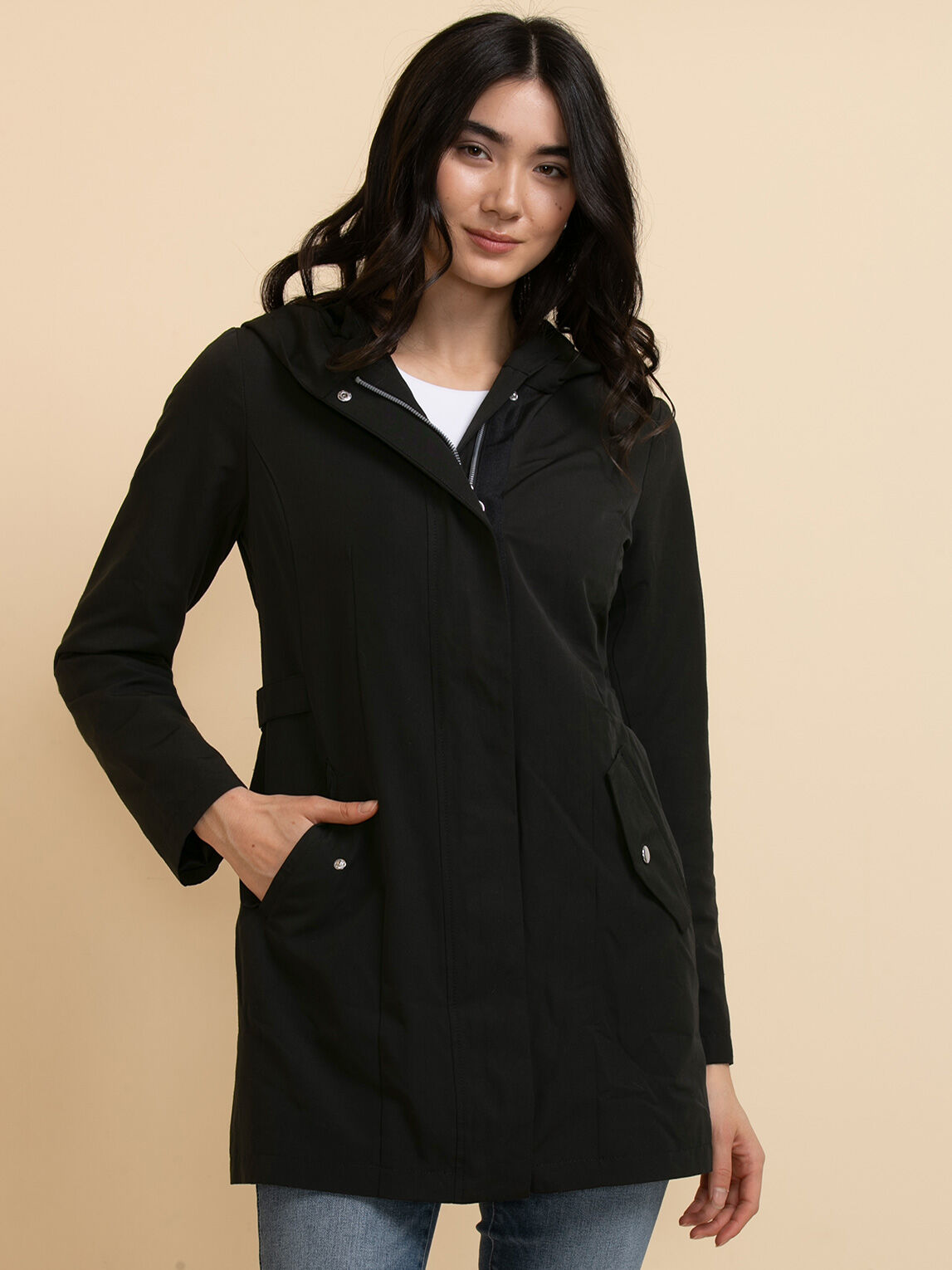 Black Zip Front Hooded Jacket Rickis