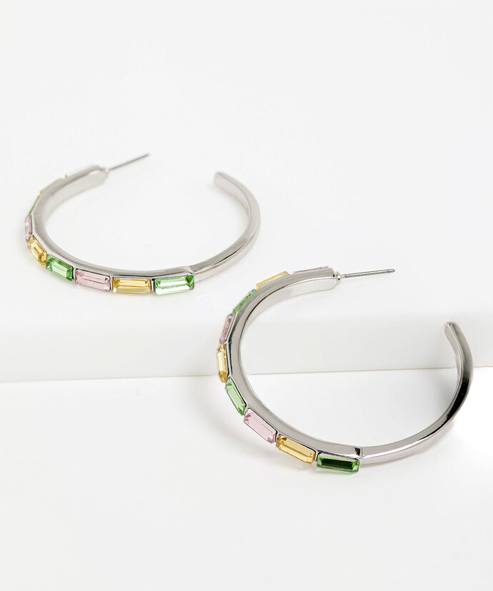 Coloured Crystal Hoop Earring Image 1